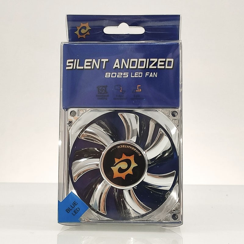 SBT-SALF-12S Silent Anonized LED Fan / Silver